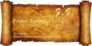 Fodor Izrael névjegykártya